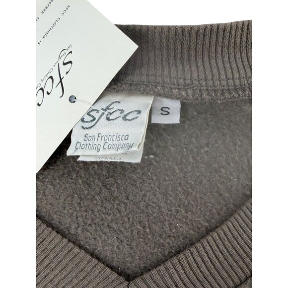 VTG Y2K NWT Cropped Brown V-Neck Sweatshirt | Cottagecore Dark Academia Coquette - Picture 16 of 16